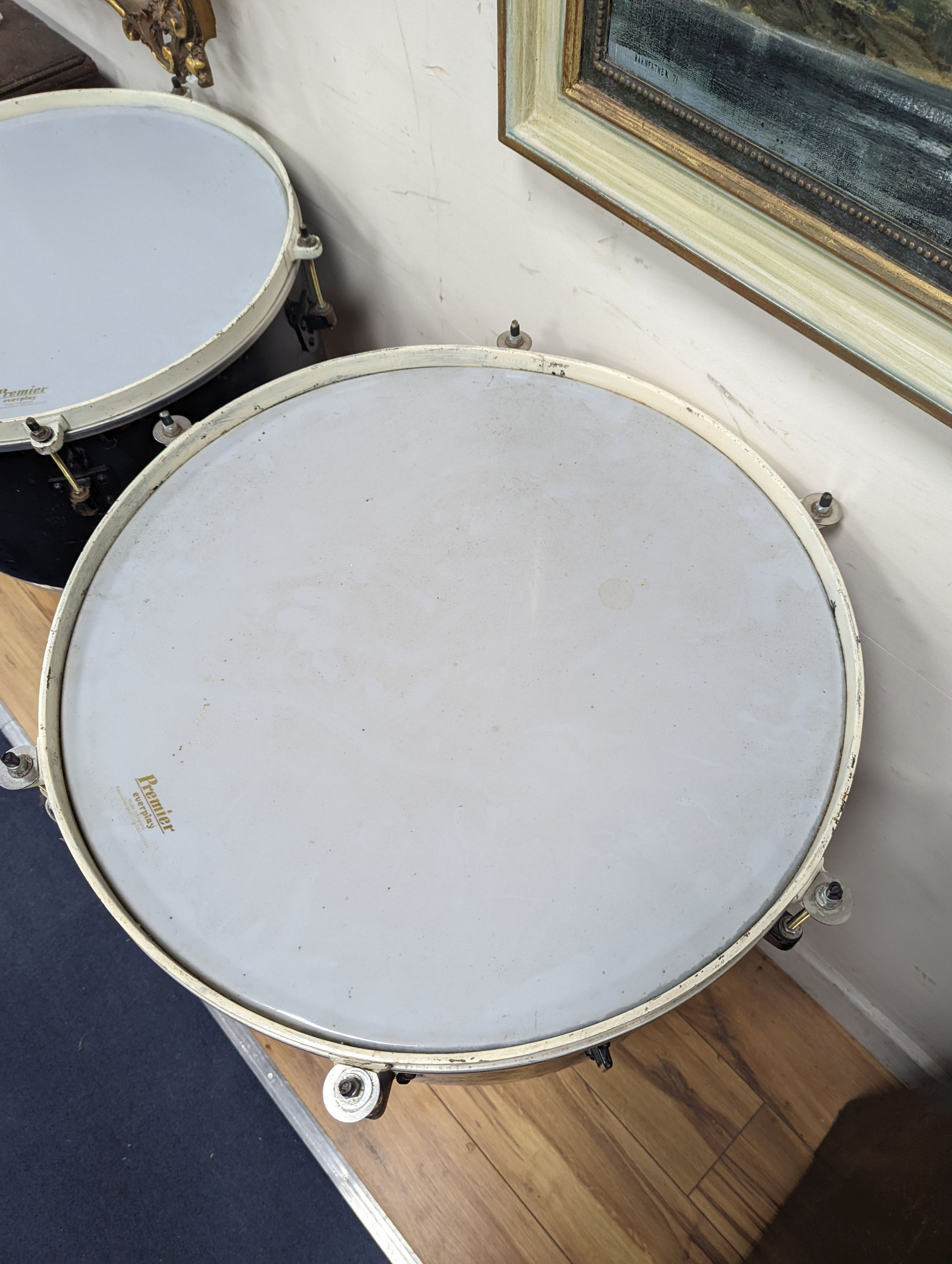 Two Premier everplay kettle drums